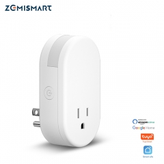 Zemismart Tuya WiFi Smart Electrical Socket with Dimmable Night Light Alexa Google Home Echo Voice Contro Smart Plug for Bedroom