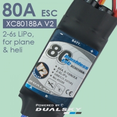 XC8018BA V2, ESC 80A, 2-6s LiPo, for plane & heli