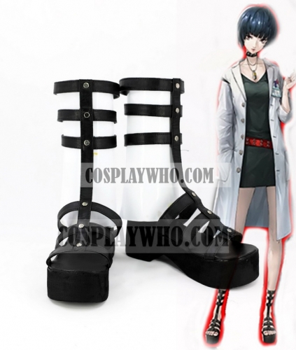 Persona 5 Tae Takemi Cosplay Black High Shoes