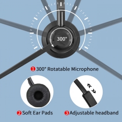 H360B USB Computer Headset with Microphone Noise Cancelling In-line Audio Control