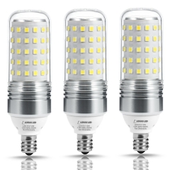 LOHAS 100W Equivalent LED Candelabra Light Bulbs,12W LED Corn Bulb, E12 Base, Daylight White(5000K),1100 Lumen, Non Dimmable(3 Pack)