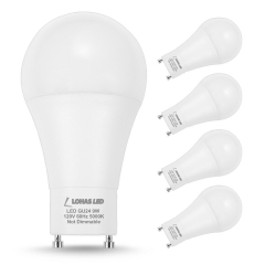 LOHAS GU24 Bulb, A19 LED Bulb 60w Equivalent, 9Watt, 5000k Daylight Bulbs, Non-Dimmable, 240 Degree Beam Angle, 810LM (Pack of 4)