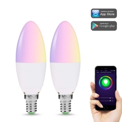 LOHAS RGB Wifi Glühbirnen E14 Doppelpack,50W Ersatz E14 C35 LED Lampe(@Amazon.de)