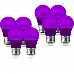 LOHAS 4/8/12 PCS A15 Purple LED Light Bulbs,Festive Atmosphere Light, 3W(20W Equivalent), 250LM, E26 Base, Colorful Light Bulbs for Party Decoration