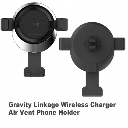 Gravity Linkage Wireless Charger Air Vent Mount Car Phone Holder