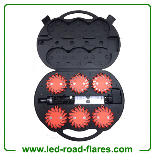 LED Guardian Emergency Safety Road Flares Light Rechargeable Super Led Emergency Road Flares Red Yellow Blue