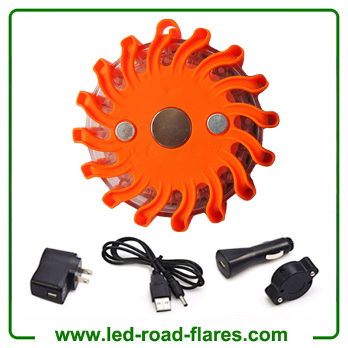 Individual Rechargeable Led Road Flares Amber Orange