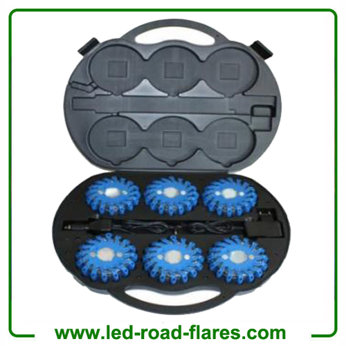 6 Packs Rechargeable Led Road Flares Blue