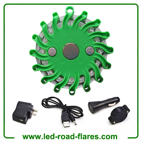 Green Rechargeable Led Road Flares Kits
