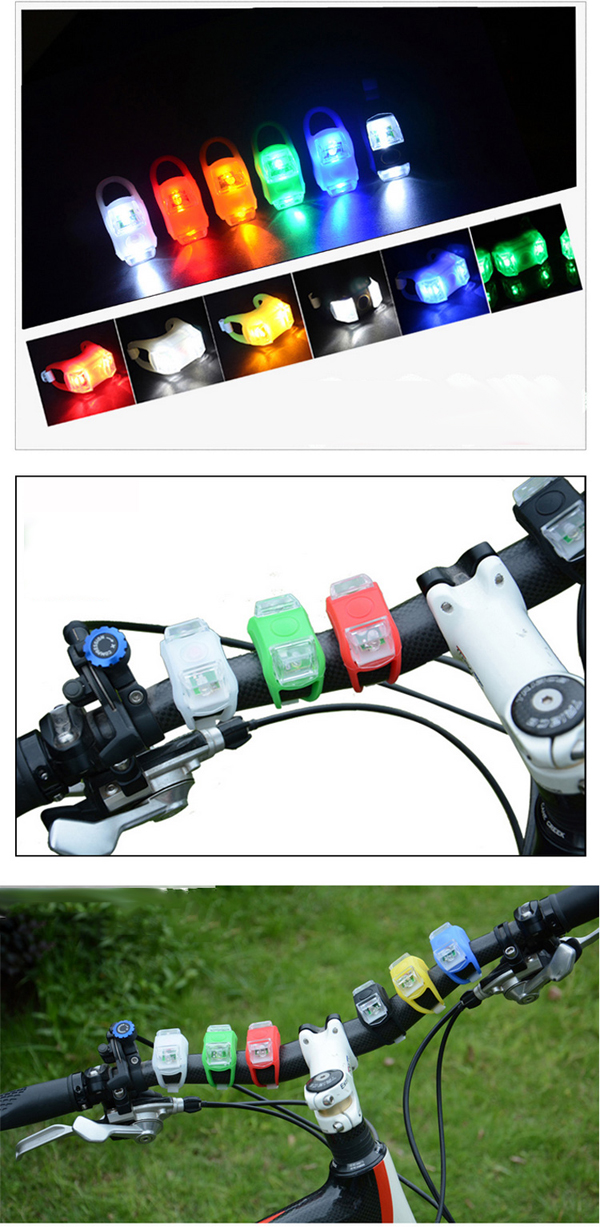 LED Silicone Bicycle Lights LED Bike Tail Lights LED Bicycle Light Flash Rear Lights