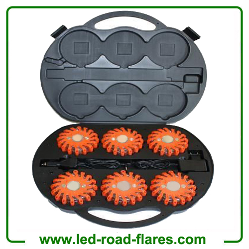6 Pack Led Road Flares with Red Led