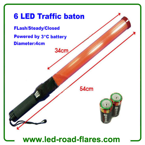 21 Inches 54cm Led Traffic Baton with 3 White LED Headlight