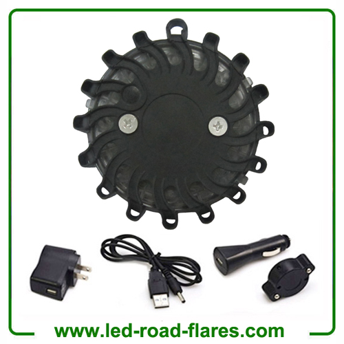 Rechargeable Led Road Flares Black