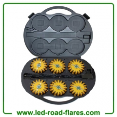 6-Pack Rechargeable 24 Led Road Flares Kits Yellow