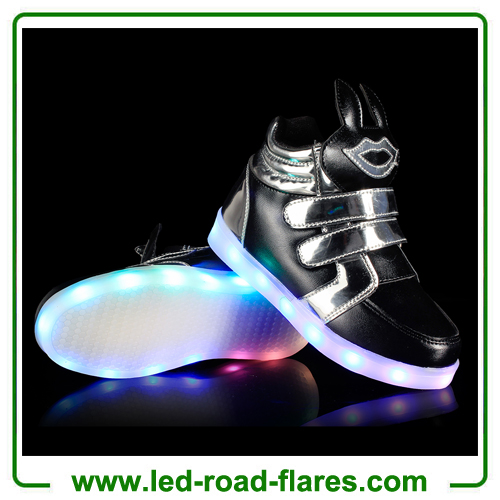 China High Top Boys Girls Children Kids Led Light Up Trainers Red Green White Black