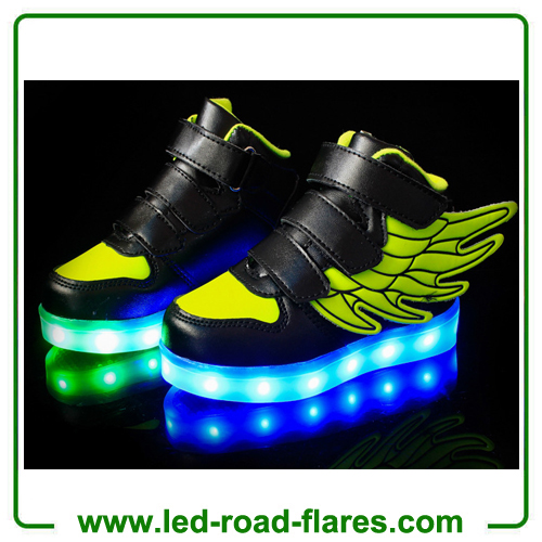 2017 New Angel Wings Series Kids Children LED Luminous Sneakers Fashion Boys & Girls USB Charging Led Casual Shoes With 7 Colors Light