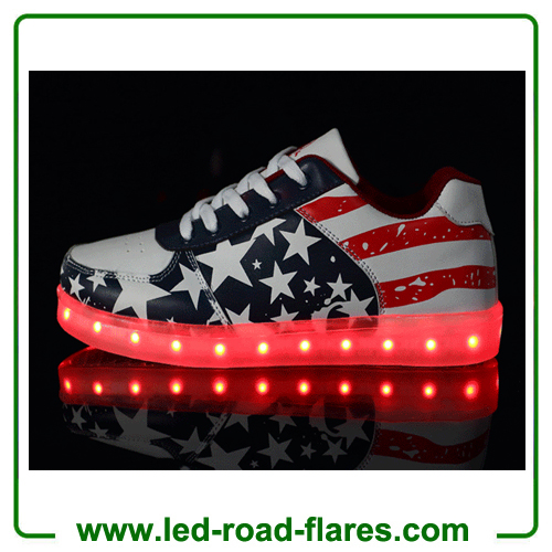 USA Flag Male Female Luminous Led Sneakers Girls Boys USB Charging Led Dance Shoes Stars Led Light Up Shoes