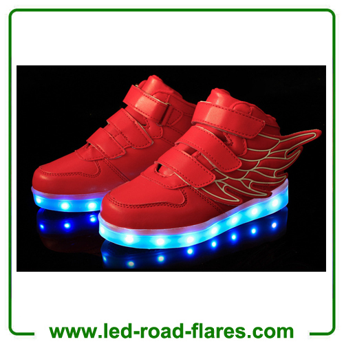 2017 New Angel Wings Series Kids Children LED Luminous Sneakers Fashion Boys & Girls USB Charging Led Casual Shoes With 7 Colors Light