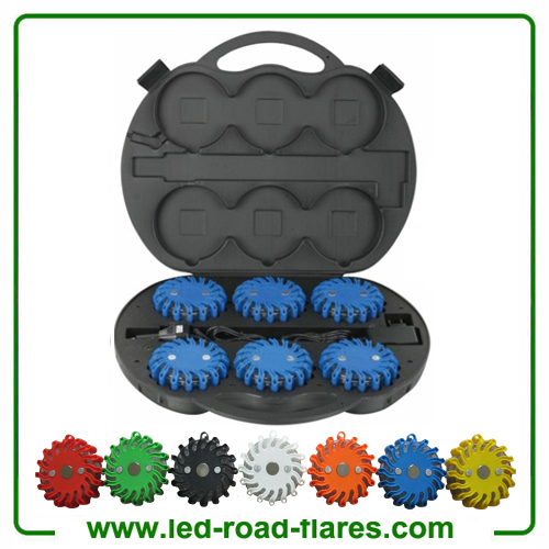 Rechargeable LED road flares 6 packs