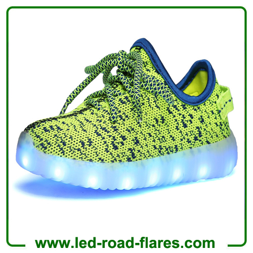 Green Rechargeable Led Light UP Shoes for Kids Children
