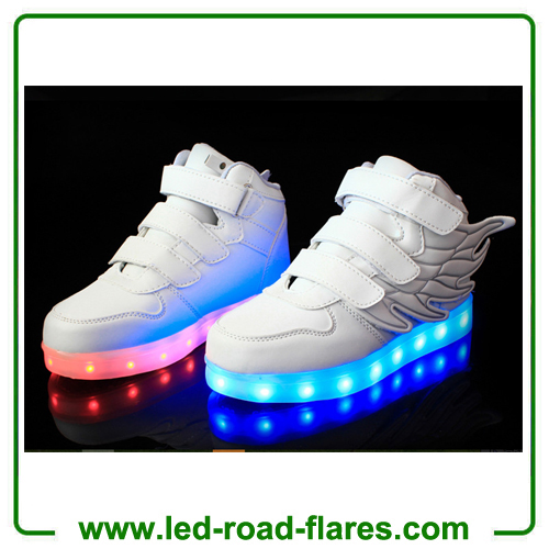 2017 New Angel Wings Series Kids Children LED Luminous Sneakers Fashion Boys & Girls USB Charging Led Casual Shoes With 7 Colors Light