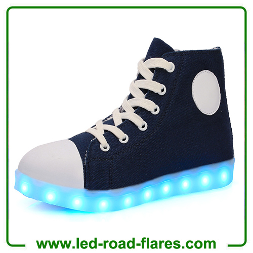 High Top Black Red Blue White Canvas Led Light Up Shoes Sneakers For Adult Unisex Men Women