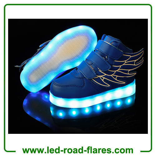 2017 New Angel Wings Series Kids Children LED Luminous Sneakers Fashion Boys & Girls USB Charging Led Casual Shoes With 7 Colors Light
