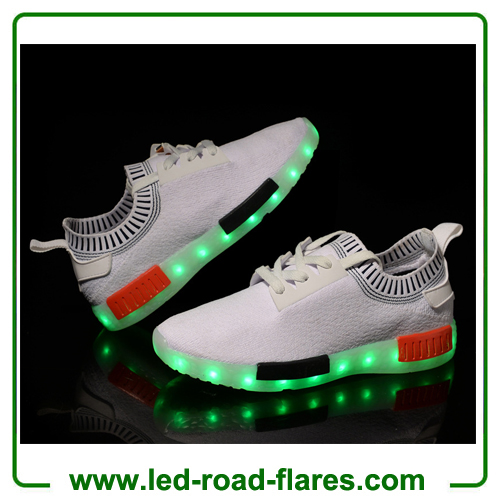 China Led Sneakers Manufacturer White Blue Biege Red Pink Black Unisex Adult USB Charging Led Blink Shoes Led Dance Shoes