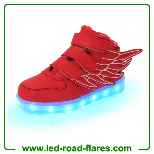 2017 New Angel Wings Series Kids Children LED Luminous Sneakers Fashion Boys & Girls USB Charging Led Casual Shoes With 7 Colors Light