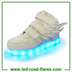 2017 New Angel Wings Series Kids LED Luminous Sneakers Fashion Boys & Girls USB Charging Led Casual Shoes With 7 Colors Light