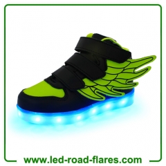 2017 New Angel Wings Series Kids LED Luminous Sneakers Fashion Boys & Girls USB Charging Led Casual Shoes With 7 Colors Light