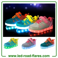 Factory Wholesales USB Charging Children Kids Led Shoes Sneakers Cool Casual Shoes For Boys Girls Led Light Kids Shoes Blue Gray Green