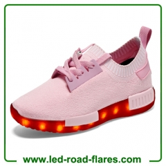 China Led Sneakers Manufacturer White Blue Biege Red Pink Black Unisex Adult USB Charging Led Blink Shoes Led Dance Shoes