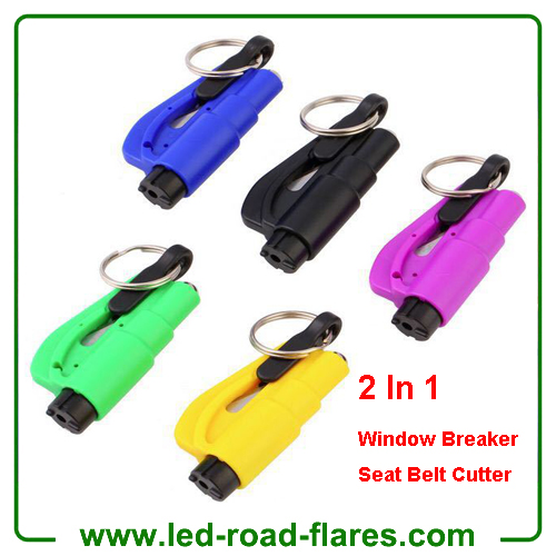 3 Or 2 In 1 Pocket Mini Car Auto Emergency Escape Rescue Tool Glass Window Breaker Safety Hammer with Keychain Seat Belt Cutter and Whistle