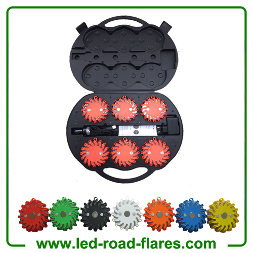 Rechargeable Led Road Flares 6 Pack Red