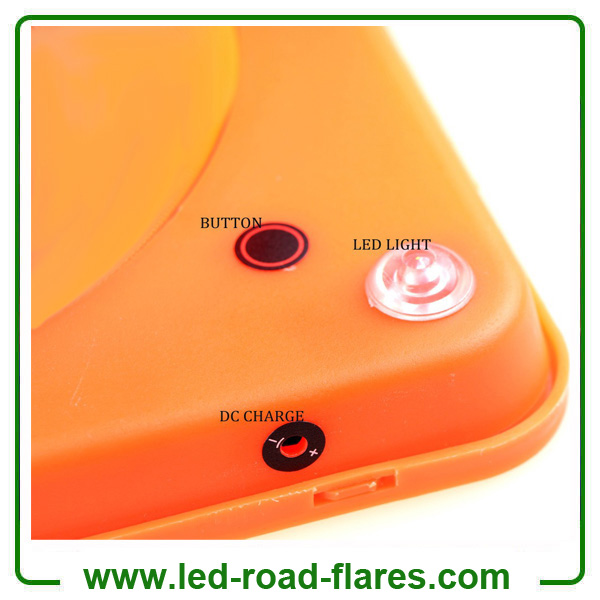 Led Retractable Foldable Collapsible USB Rechargeable Cones With Magnet Base Pop Up Rechargeable Traffic Cones Orange