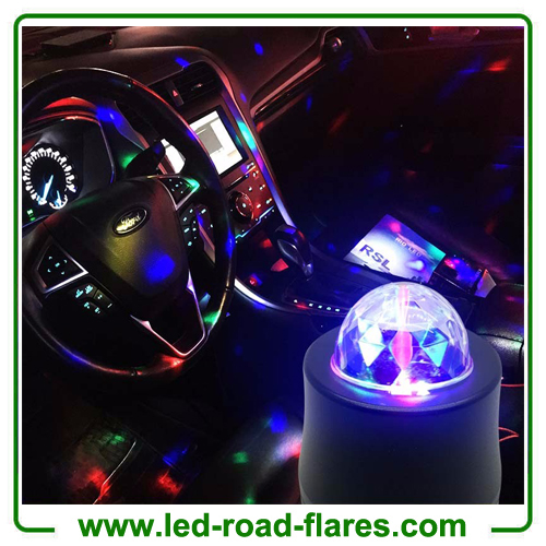 12V USB Auto Car Disco DJ Stage Lighting LED RGB Rotation Ball Lamp Lights DJ Party