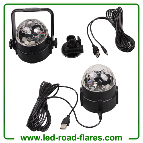 12V USB Auto Car Disco DJ Stage Lighting LED RGB Rotation Ball Lamp Lights DJ Party