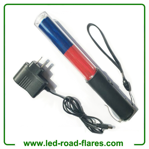 26cm Led Traffic Baton Rechargeable Traffic Wand Police Traffic Baton Red Blue