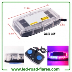 12V 20 LED Amber/Yellow Roof Top Emergency Hazard Warning LED Mini Strobe Beacon Lights Bar w/Magnetic Base, for Snow Plow, Police, Firefighters, Trucks, Vehicles