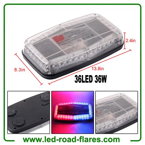 Yellow Red Blue White 36W 36 LED Truck Car Strobe Warning Light Vehicle Roof Flashing Beacon Light Police Emergency Signal Lamp 12V 24V With Magnetic Base