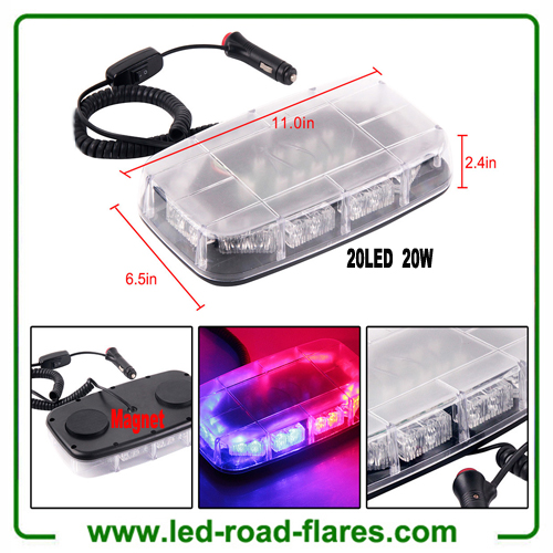 12V 20W 12 LED Emergenecy Warning Flashing Lights Amber Hazard Beacon Lights Bar Recovery Strobe Light with Magnetic Base