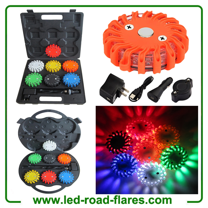 led road flares led safety flares emergency disc