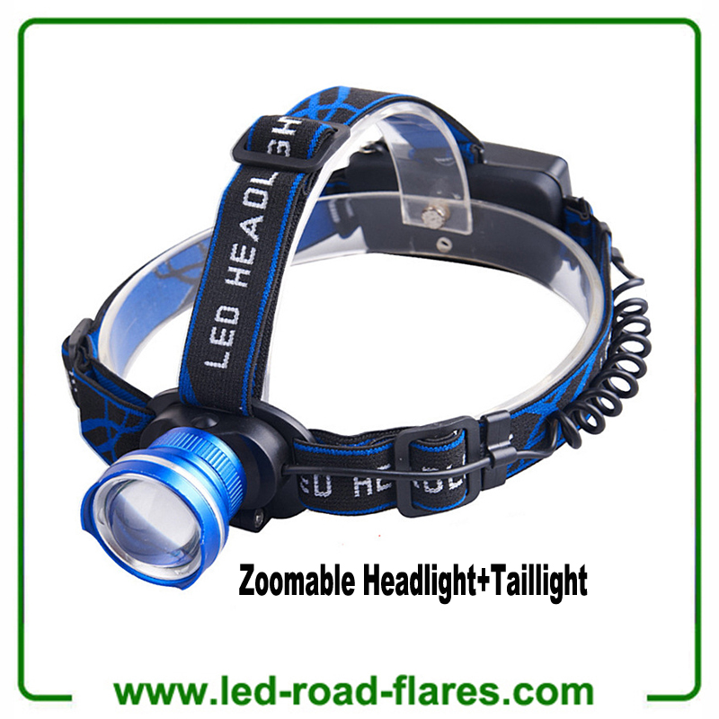 Rechargeable Headlamp LED Headlamp Flashlight Waterproof LED Head Torch Head Light Headlight with Red Warning Light for Camping, Fishing, Car Repair, Outdoor