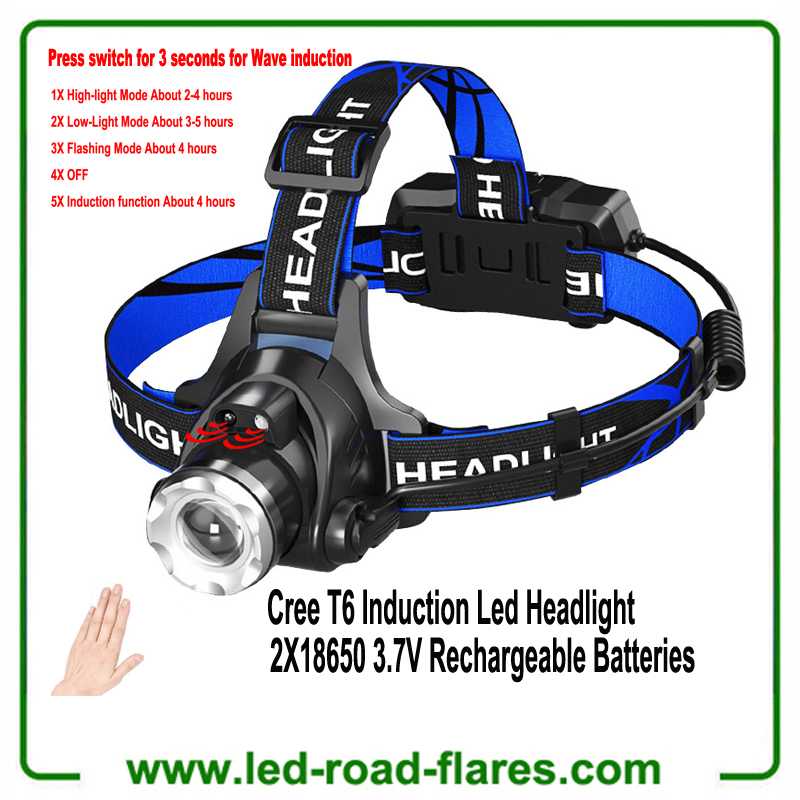 Zoomable Rechargeable Headlamp Led Headlight Flashlight Head Flashlight Tactical Headlamp Hard Hat Light Waterproof Led Head Lamp