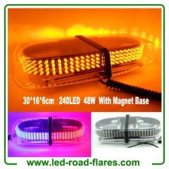 12V 60W 6-COB LED Emergenecy Warning Flashing Lights Amber Hazard Beacon Lights Bar Recovery Strobe Light with Magnetic Base
