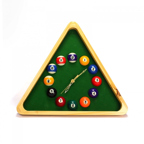 decorative wooden pool table clock