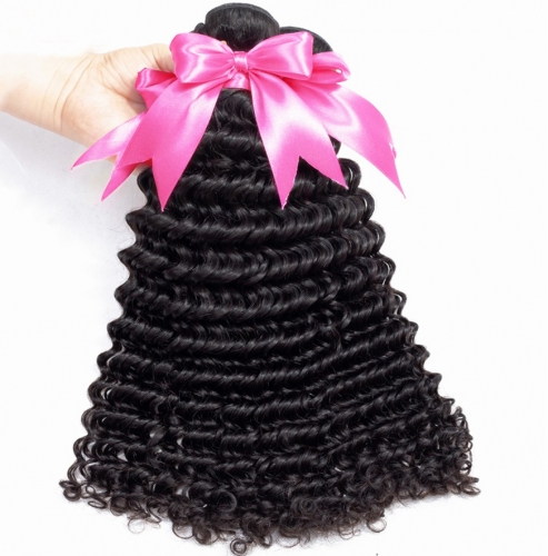 FashionPlus Hair Brazilian Deep Wave Hair 3 Bundles 100% Virgin Human Hair Weave