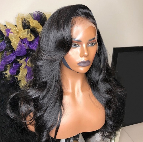  FashionPlus Hair Pre Plucked Virgin Indian Hair Full Lace Wig 180% Density Body Wave Glueless Wigs