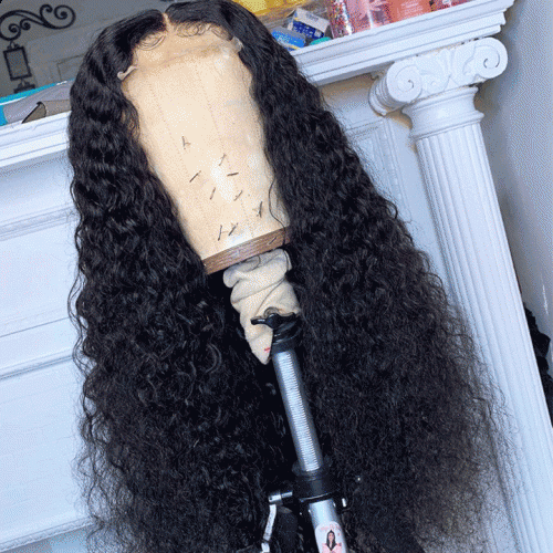 FashionPlus Virgin Brazilina Hair Lace Closure Wigs 180% Gluesless Jery Curly Hair Wig with baby hair